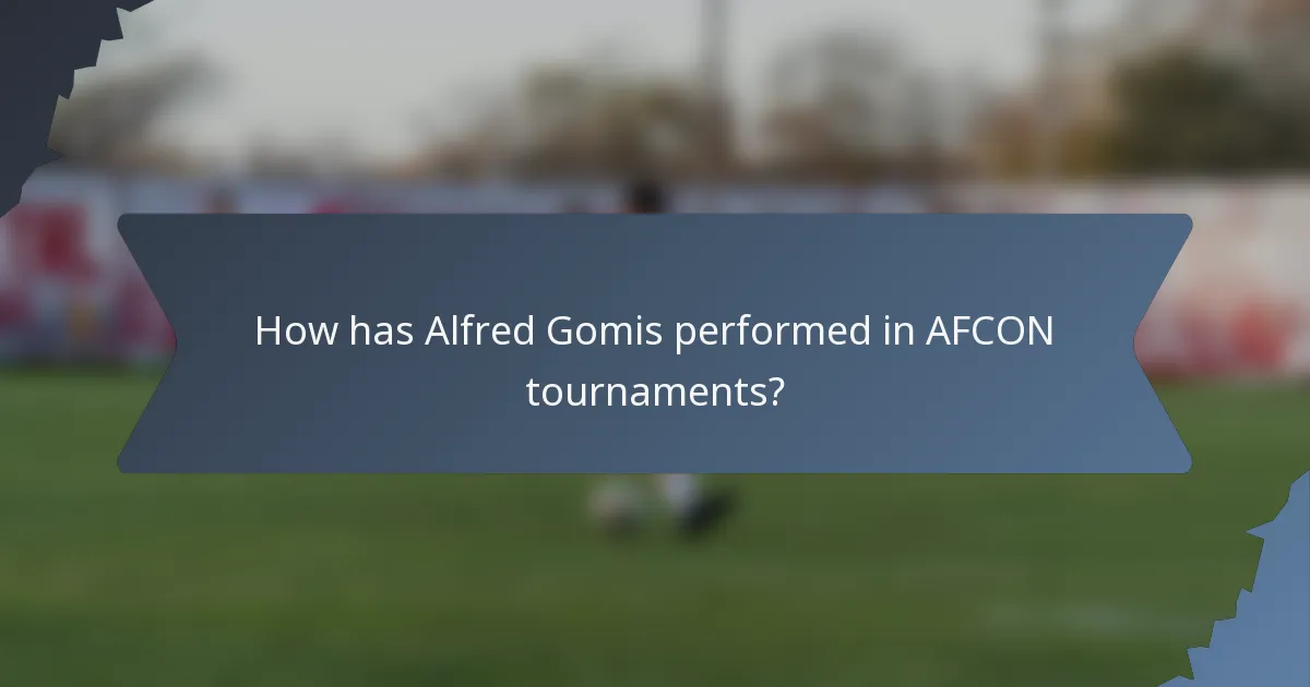 How has Alfred Gomis performed in AFCON tournaments?
