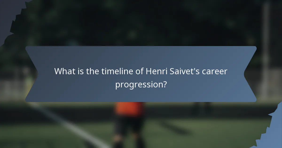 What is the timeline of Henri Saivet's career progression?